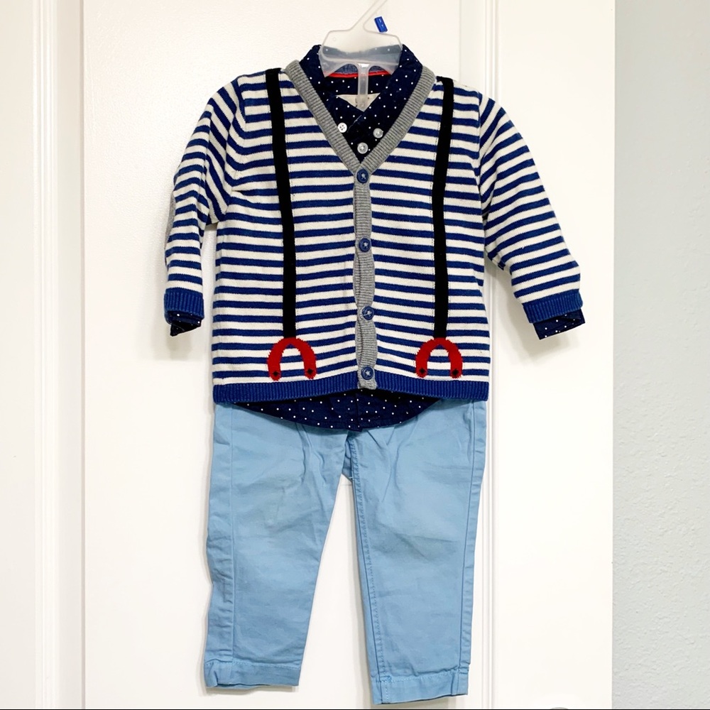 Cardigan button down trouser set